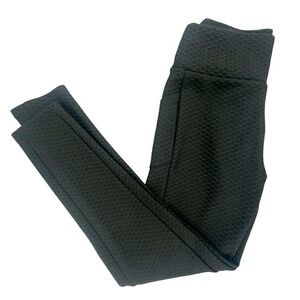 Textured Black‎ High Waist Leggings with Pockets Scrunch Butt Activewear medium